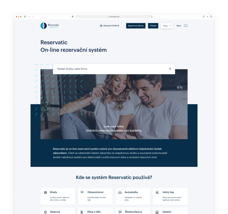 Design of the web presentation and vaccination portal